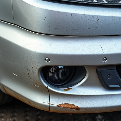 damaged car bumper
