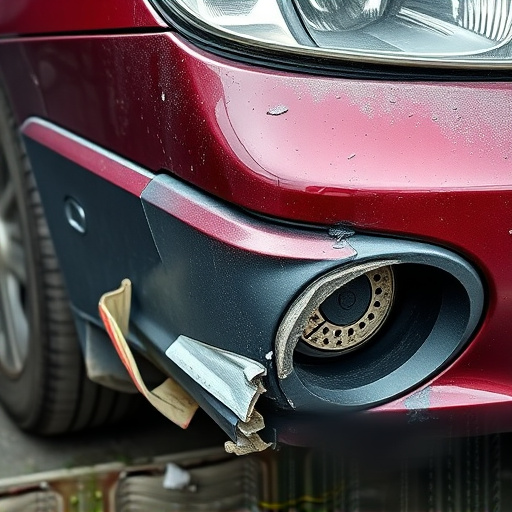 damaged car bumper