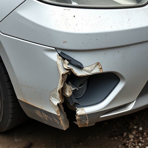 damaged car bumper