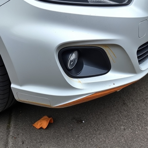 damaged car bumper