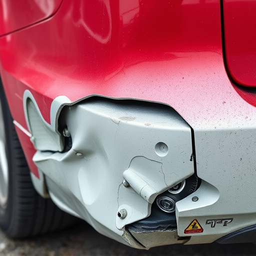 damaged car bumper