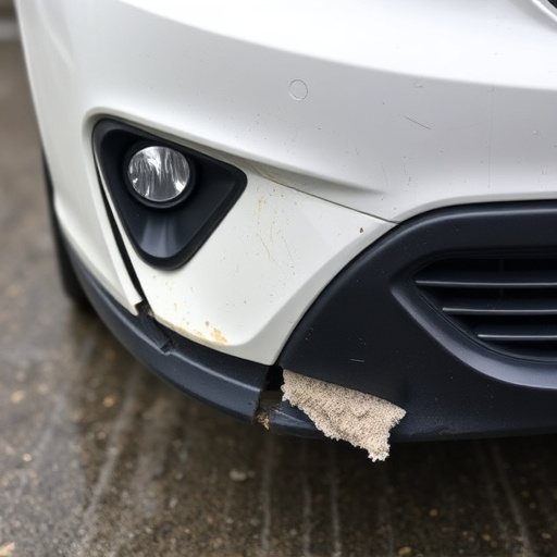 damaged car bumper