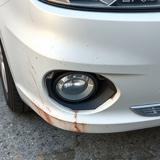 damaged car bumper