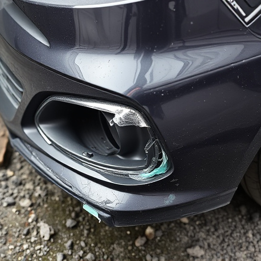 damaged car bumper