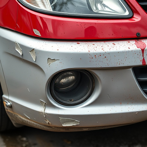 damaged car bumper