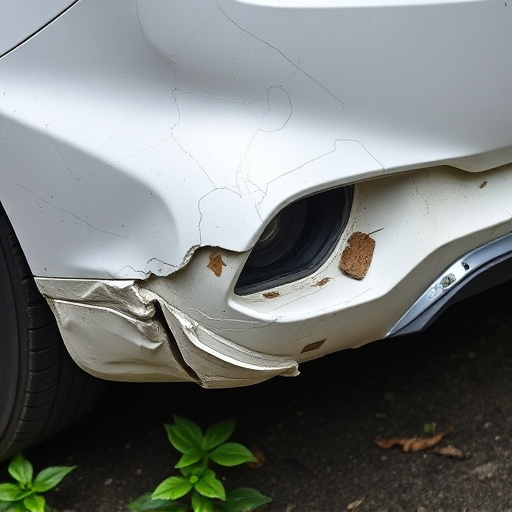 damaged car bumper