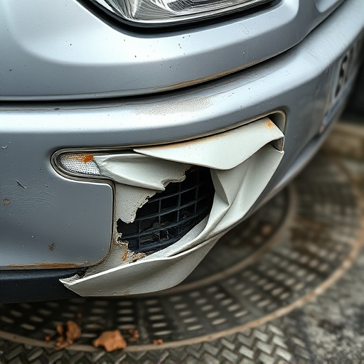 damaged car bumper