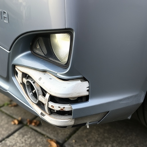 damaged car bumper