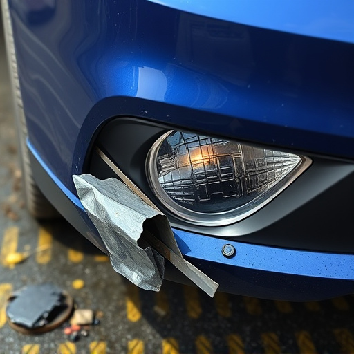damaged car bumper