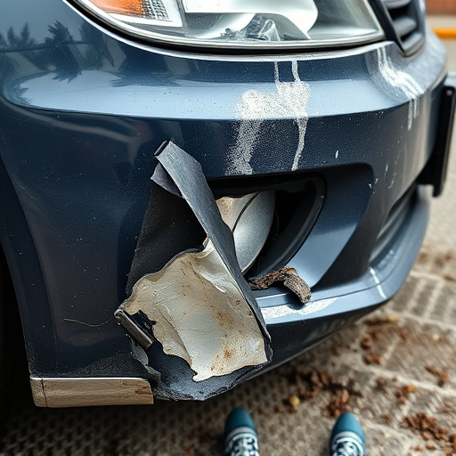 damaged car bumper