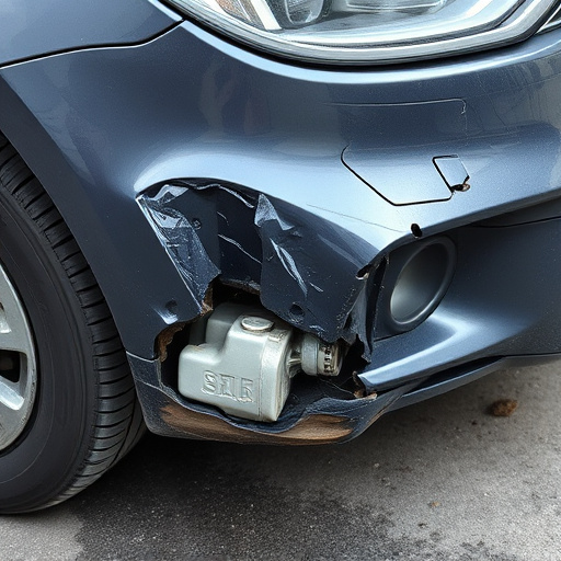 damaged car bumper