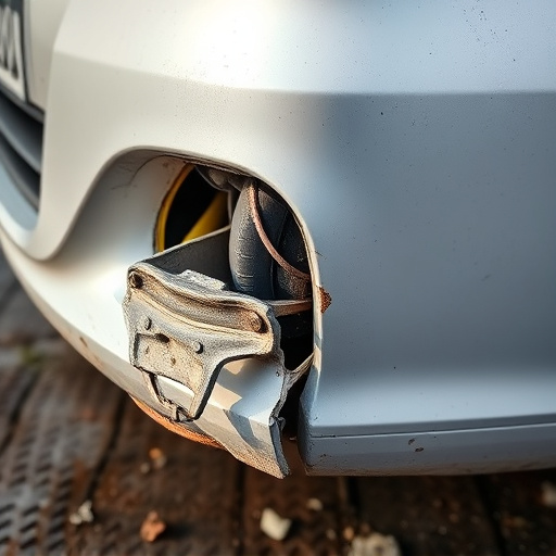 damaged car bumper