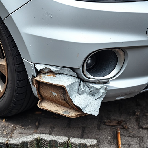 damaged car bumper