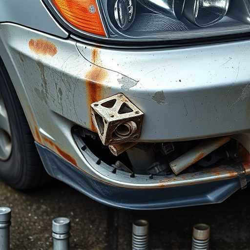 damaged car bumper