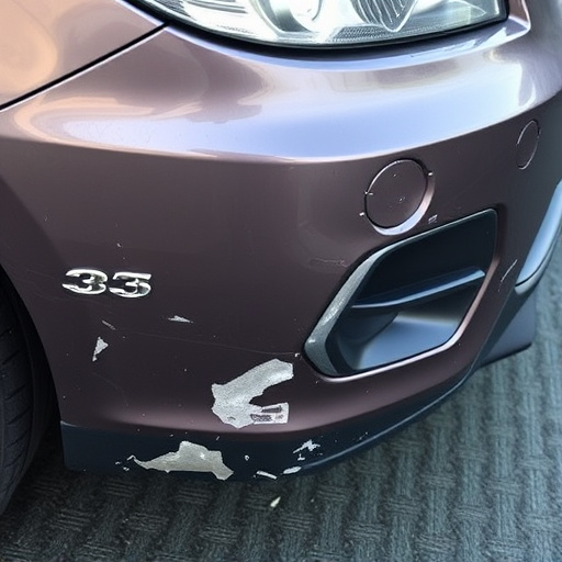 damaged car bumper