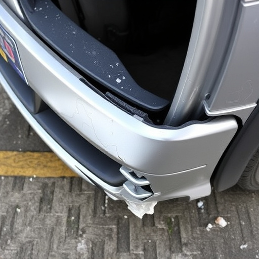 damaged car bumper
