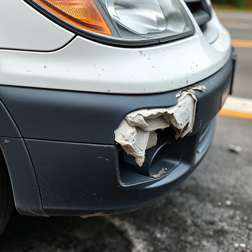 damaged car bumper