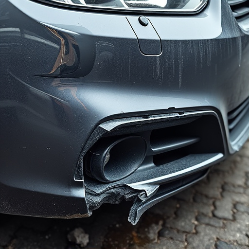damaged car bumper