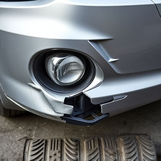 damaged car bumper