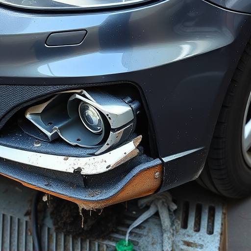 damaged car bumper