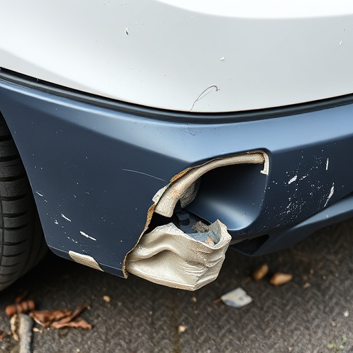 damaged car bumper