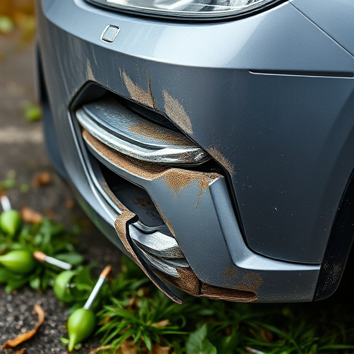 damaged car bumper