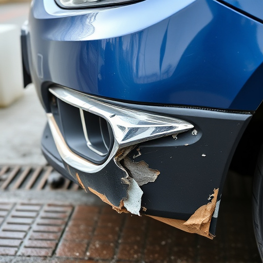 damaged car bumper