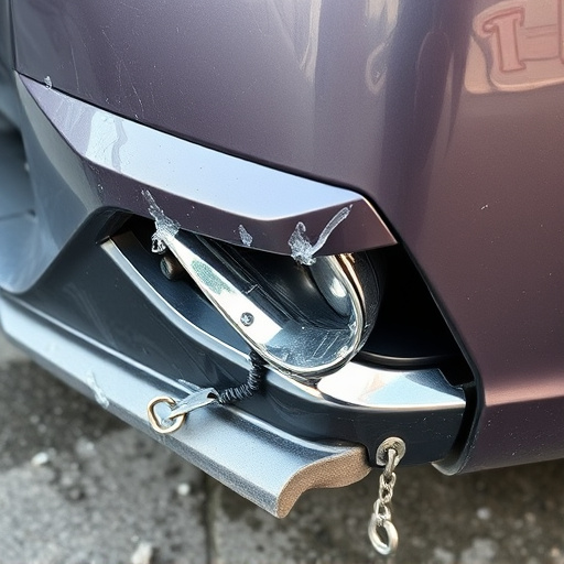 damaged car bumper