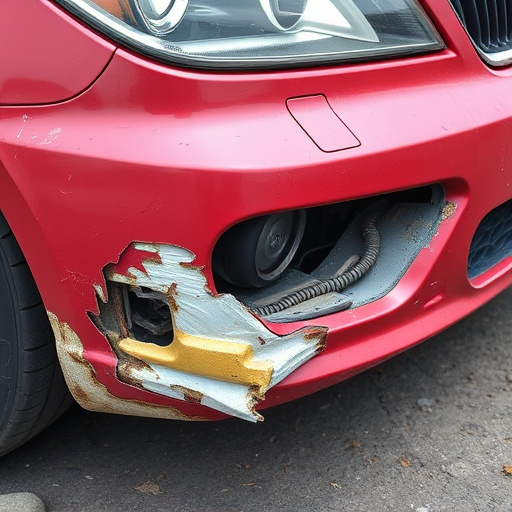 damaged car bumper