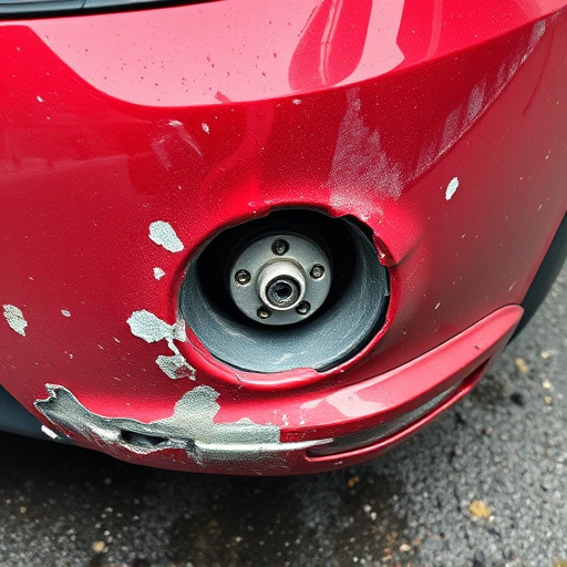 damaged car bumper