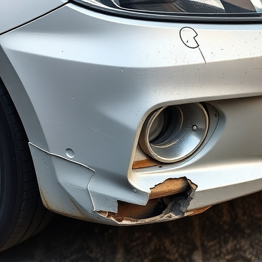 damaged car bumper