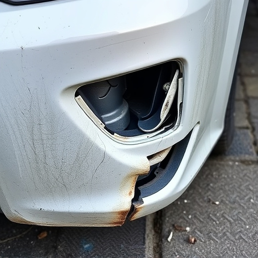 damaged car bumper