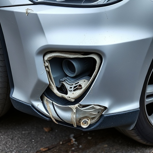 damaged car bumper
