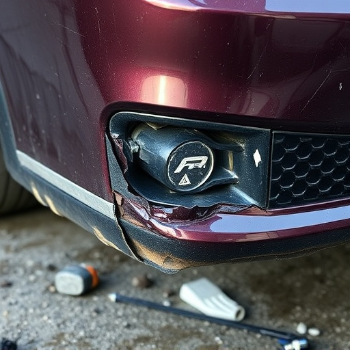 damaged car bumper