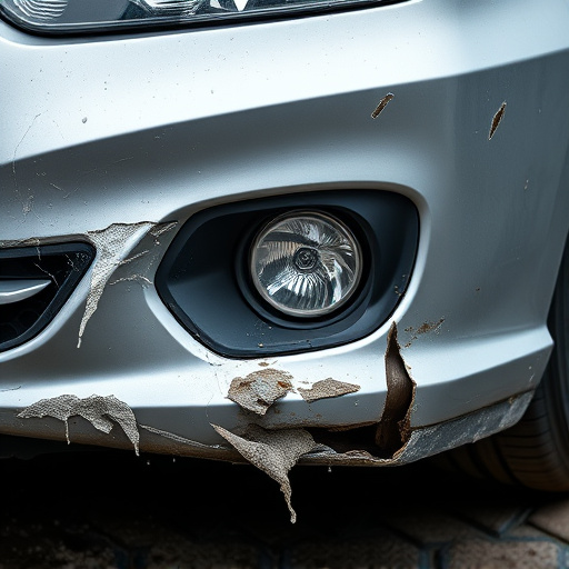 damaged car bumper
