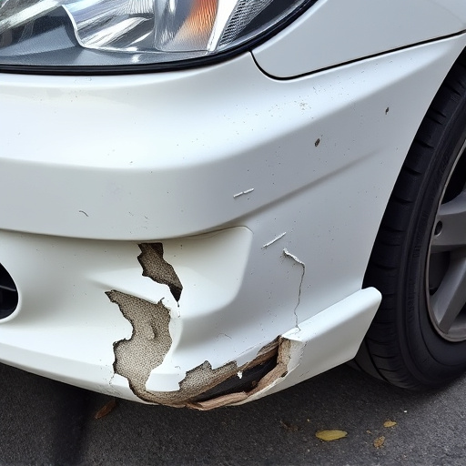 damaged car bumper