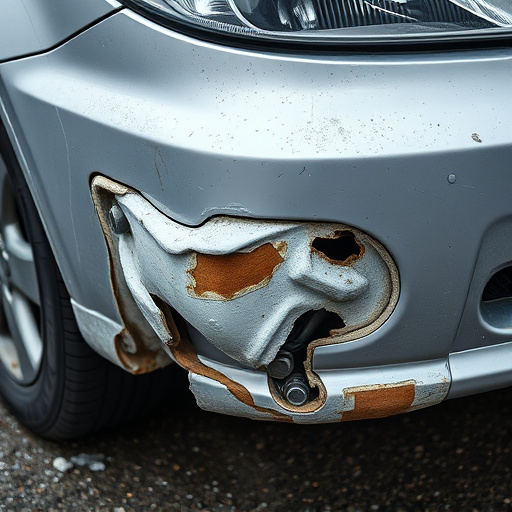 damaged car bumper