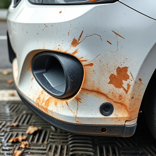 damaged car bumper
