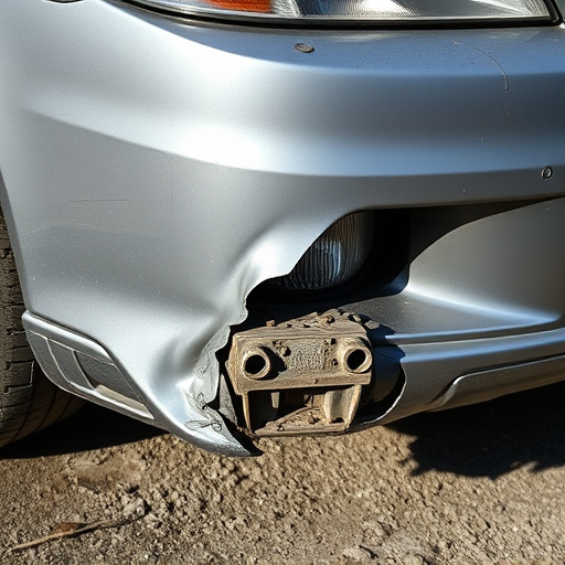 damaged car bumper