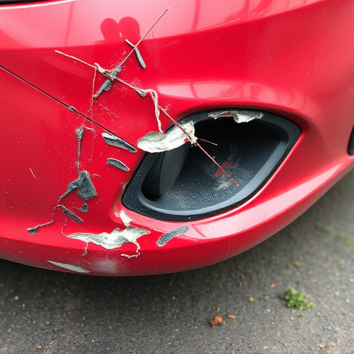 damaged car bumper