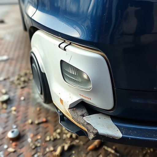 damaged car bumper