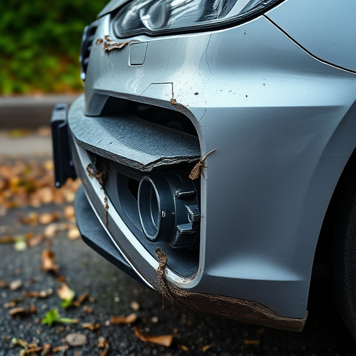 damaged car bumper