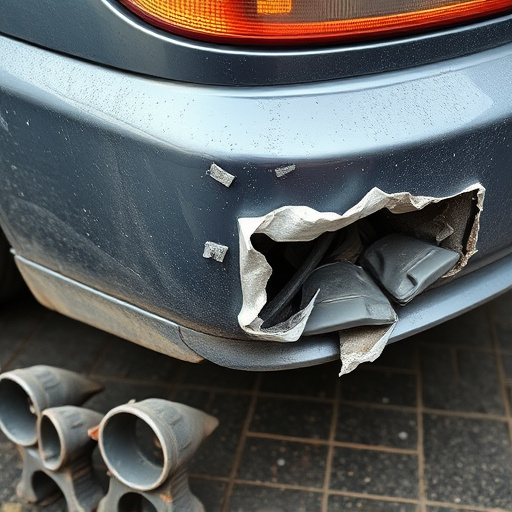 damaged car bumper