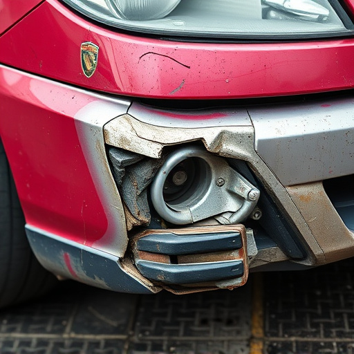 damaged car bumper