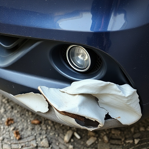 damaged car bumper