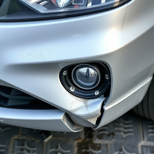 damaged car bumper