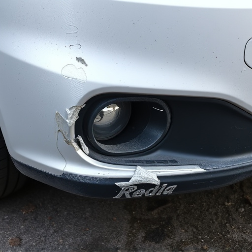 damaged car bumper