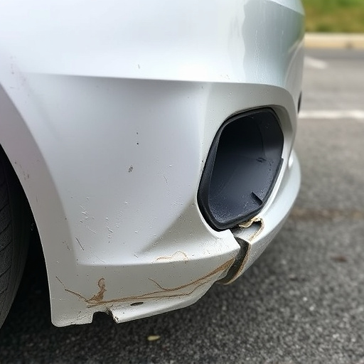 damaged car bumper