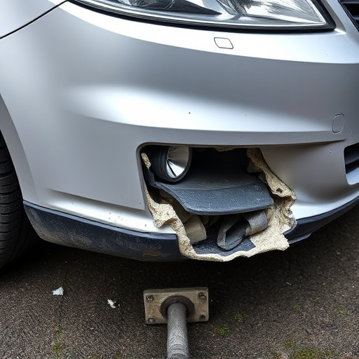 damaged car bumper