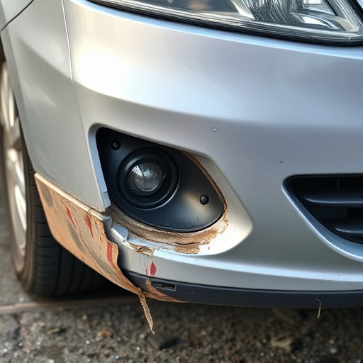 damaged car bumper
